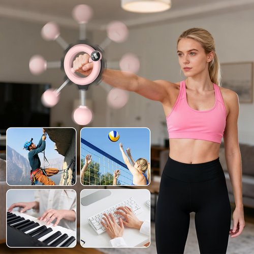 SAN LIKE 360° Hand-Crank Arm Workout Adjustable Forearm Trainer for Men & Women Shoulder Exercise and Mobility Trainer Chest Trainer Home Workout Equipment and Gym Workouts (Pink)