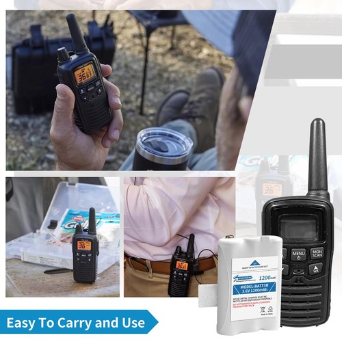 8-Pack BATT3R Battery AVP14 Replacement Upgraded 1200mAh for Midland BATT3R LXT600 LXT630 LXT630X3 LXT633 T50 T60 T51 T61 T55 T65 X-Talker Walkie-Talkie Radios Batteries 3.6V