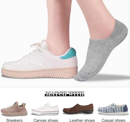 Heatuff No Show Socks - Women's Cotton Low Cut Non-Slip Casual Boat Liner Socks | 6-9 Pairs