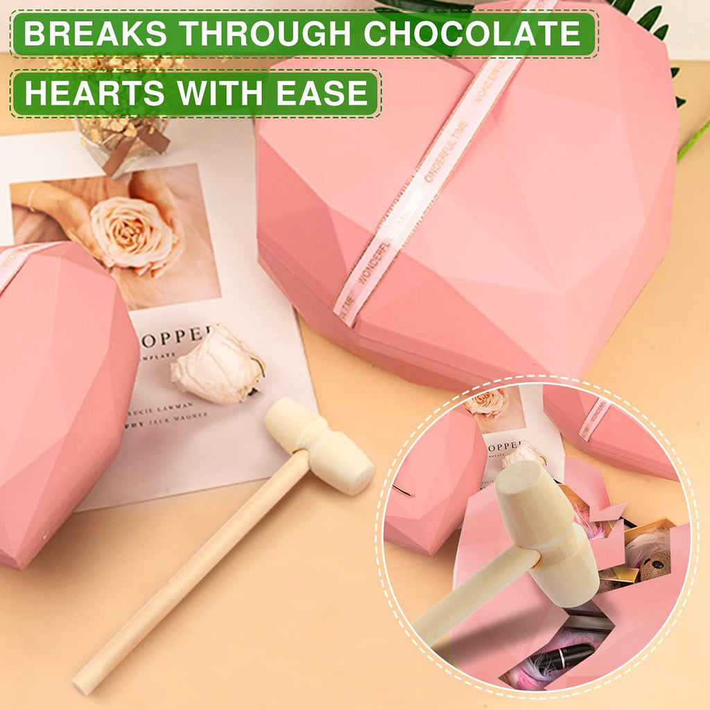 Skiennix Wooden Hammer Set - Mini Mallet for Breakable Chocolate Hearts | 75 Pieces