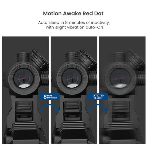 Feyachi 2MOA Red Dot Sight - V30 1x20mm Compact Red dot Optics with Motion Awake Low Profile and Absolute Co-Witness Mount, Flip Up Lens Covers and Anti Reflection Device
