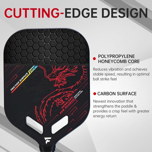 Fanaizhong Pickleball Paddle T700 Carbon Fiber | 20mm Thickness | Thermoformed Pickleball Paddle with Aerodynamic Design Used for tournaments, Power & Control & Spin Max | Edgeless Design