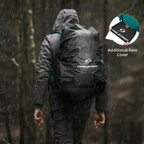 Maelstrom Hiking Backpack, 40L Waterproof Camping Daypack for Men and Women, Lightweight Travel Pack with Rain Cover (Green)