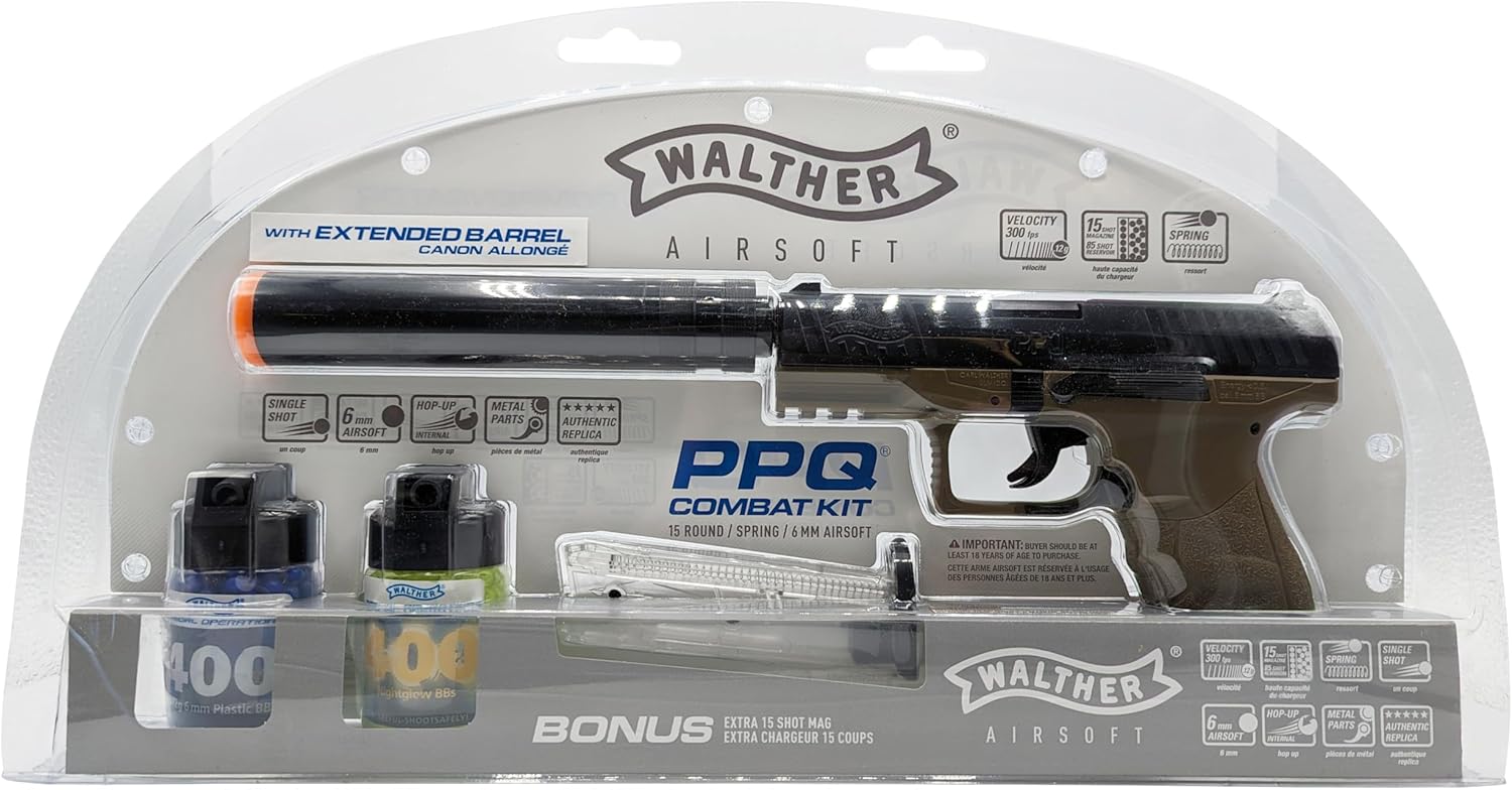 Umarex Walther PPQ Airsoft Gun - Realistic 6mm BB Pistol for Ultimate Shooting Fun