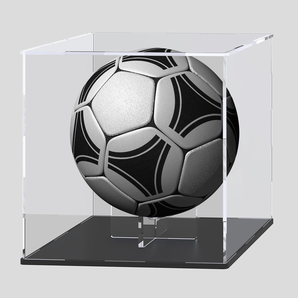 Skiennix Football Display Case - Acrylic Box with Riser Stand for Full-Size Footballs & More