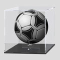 Skiennix Football Display Case - Acrylic Box with Riser Stand for Full-Size Footballs & More