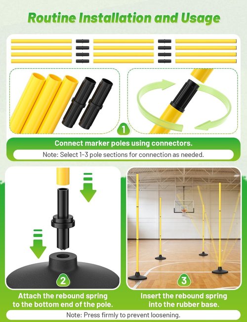 GHB Agility Poles - 50" Rebound Sports Basketball Training Poles | Detachable Speed Training Equipment