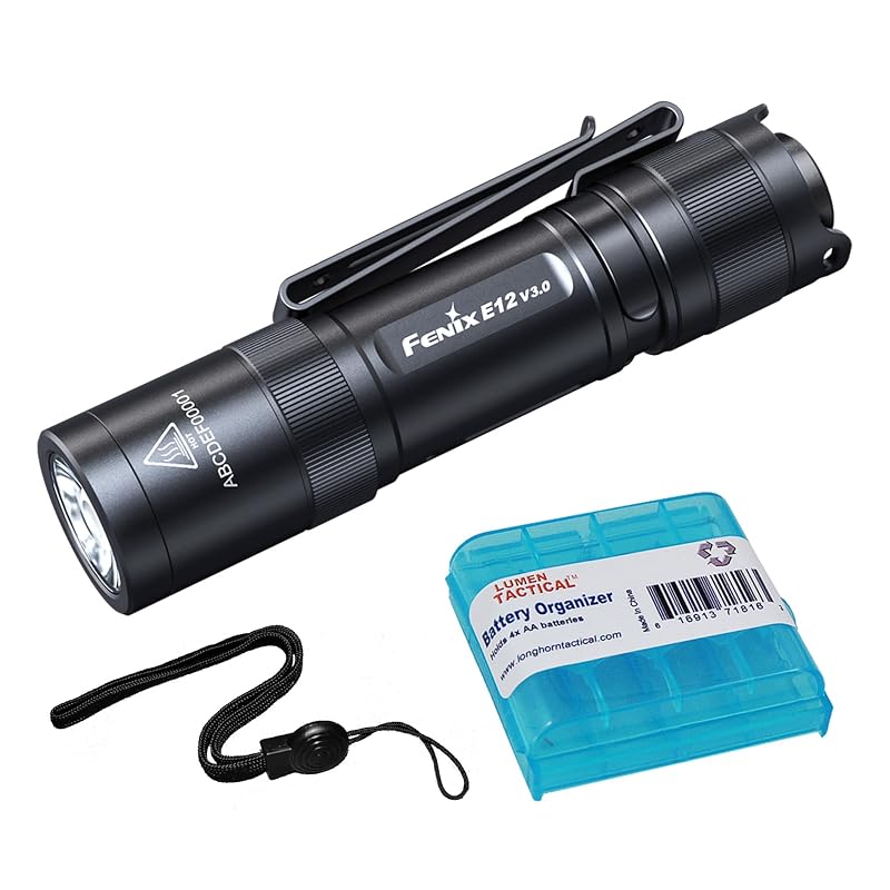 Fenix E12 V3.0 EDC Torch - 200 Lumen AA Powered Penlight with Clip