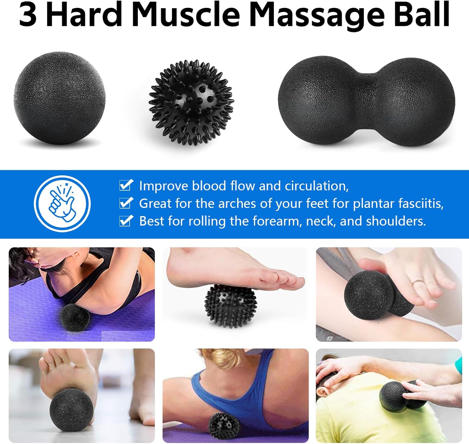 Skiennix 7-in-1 Foam Roller Set - Deep Tissue Muscle Massager with High Density Back Roller & Accessories