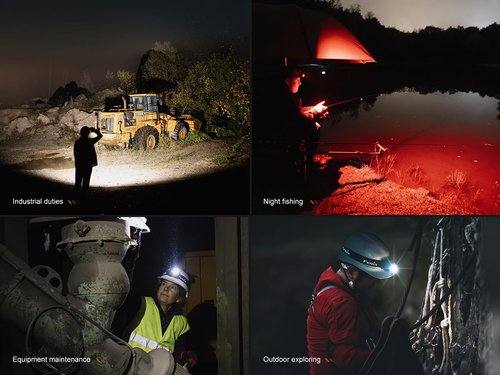 Fenix HL45R 1000 Lumen Zoomable Headlamp, USB-C Rechargeable, 3X AAA Dual Fuel, Gesture Sensing, Adjustable Focus with Floodlight,Spotlight, Red Light and Organizer