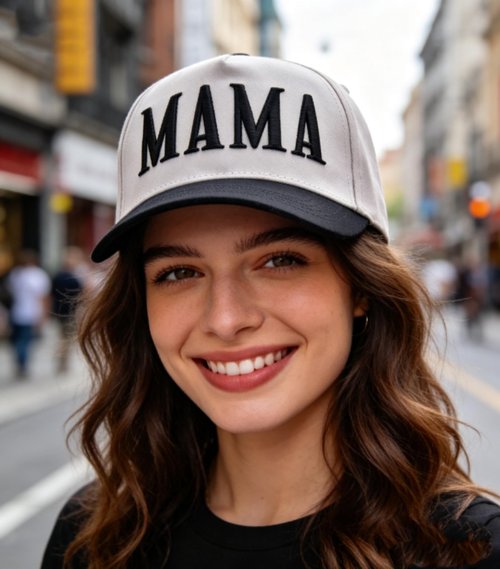 Bofemgt Mama and Mini Dad Hat- 3D Embroidered Adjustable Cotton Parent-Child Mom Baseball Caps Black