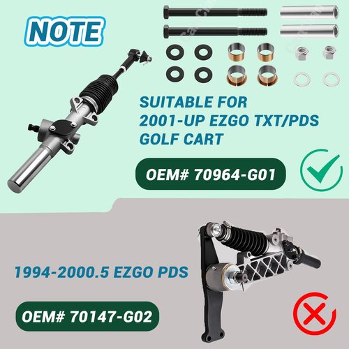 CartClan EZGO TXT/PDS Golf Cart Bushing Spindle King Pin Kit with Bushing Spindle, King Pin Tube, Claw Copper Sleeve, Suitable for 2001-Up EZGO TXT/PDS Golf Cart, Replacement OEM#: 70749G01, 70745G01