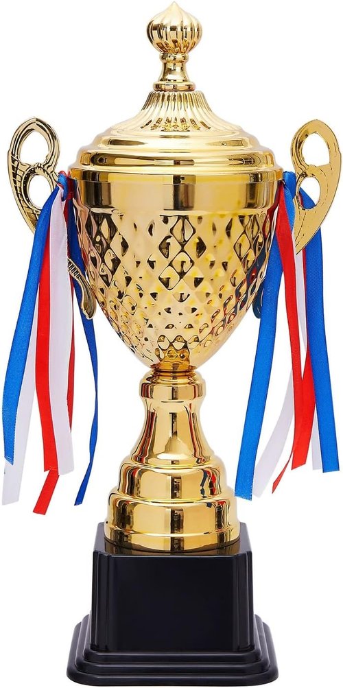 Juvale Gold Trophy Cup - Versatile Tournament & Championship Award - Perfect for Soccer, Basketball & Golf - 15.2 x 7.5 x 5 in