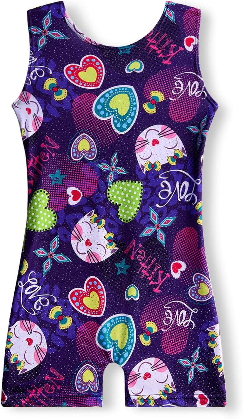Skiennix Gymnastics Leotards for Girls | Toddler Biketard Unitard Outfit in Multiple Colors (2T-8T)