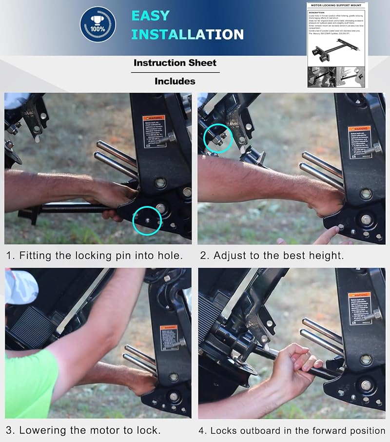Locking N’ Stow Transom Saver for Mercury OptiMax Outboard Trailing Motors