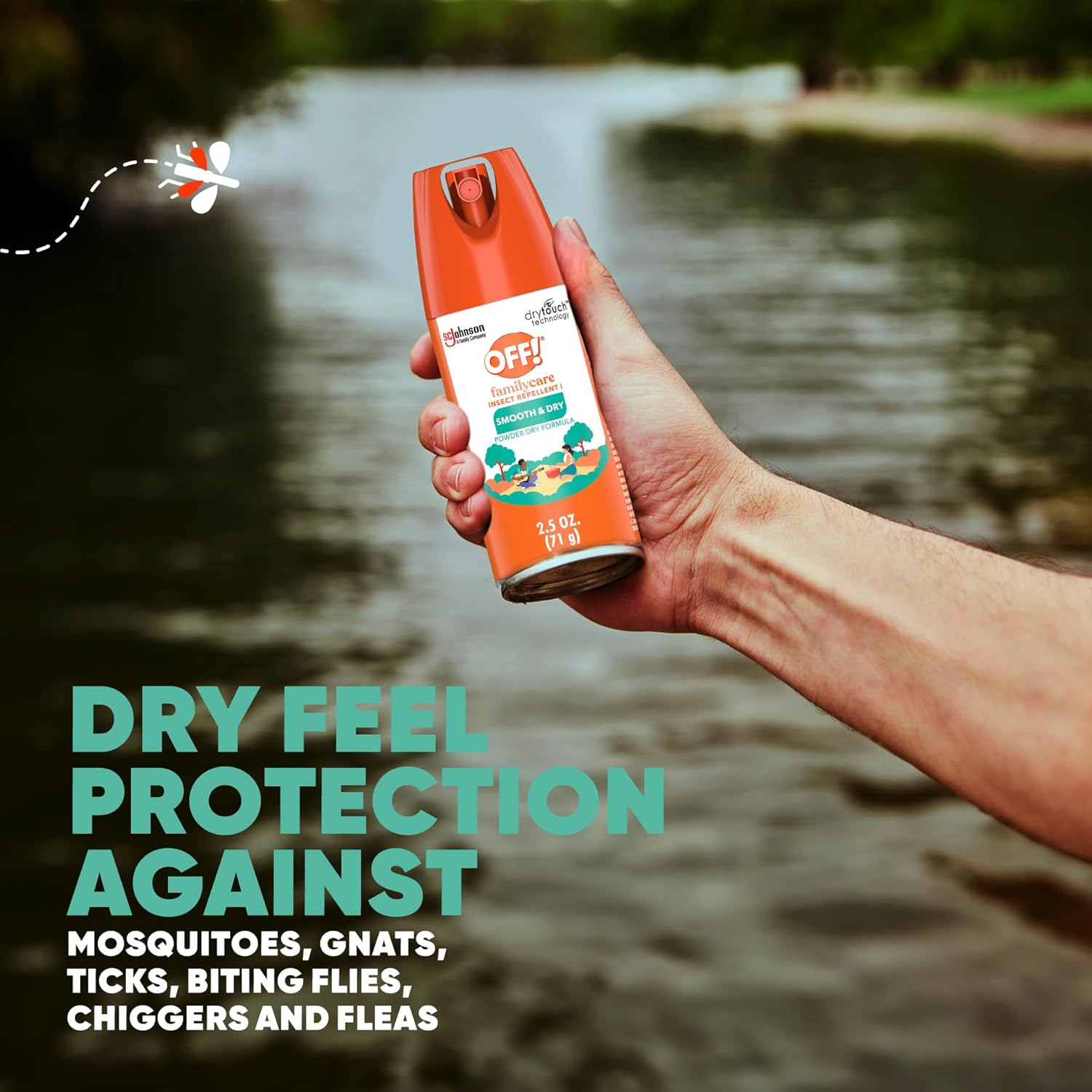 Off! Family Care Mosquito & Tick Repellent - Smooth & Dry Bug Spray, Travel Size 2.5 oz.