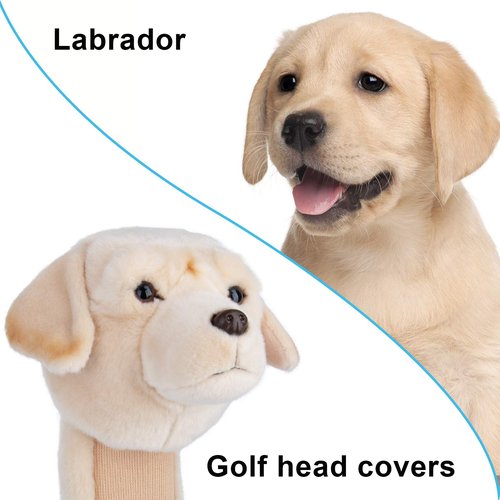 Anyork Headcovers Lab Driver Headcover Dog Golf Club Head Covers Funny Golf Club Covers Animals Plush Driver Headcover Gift for Men Women
