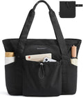 BAGSMART Foldable Tote Bag - Large Shoulder Handbag with Drawstring for Travel, Work & Gym