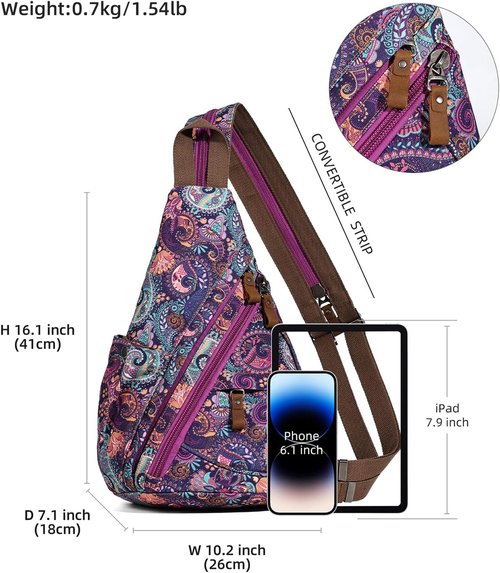 KL928 Canvas Sling Bag - Versatile Small Crossbody Backpack for Men & Women | Casual Daypack