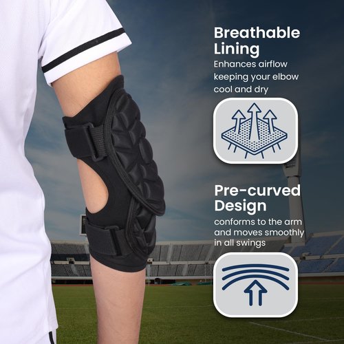 Exxact Sports Defender Plus Baseball Elbow Guard - Adjustable Youth & Adult Softball Protection