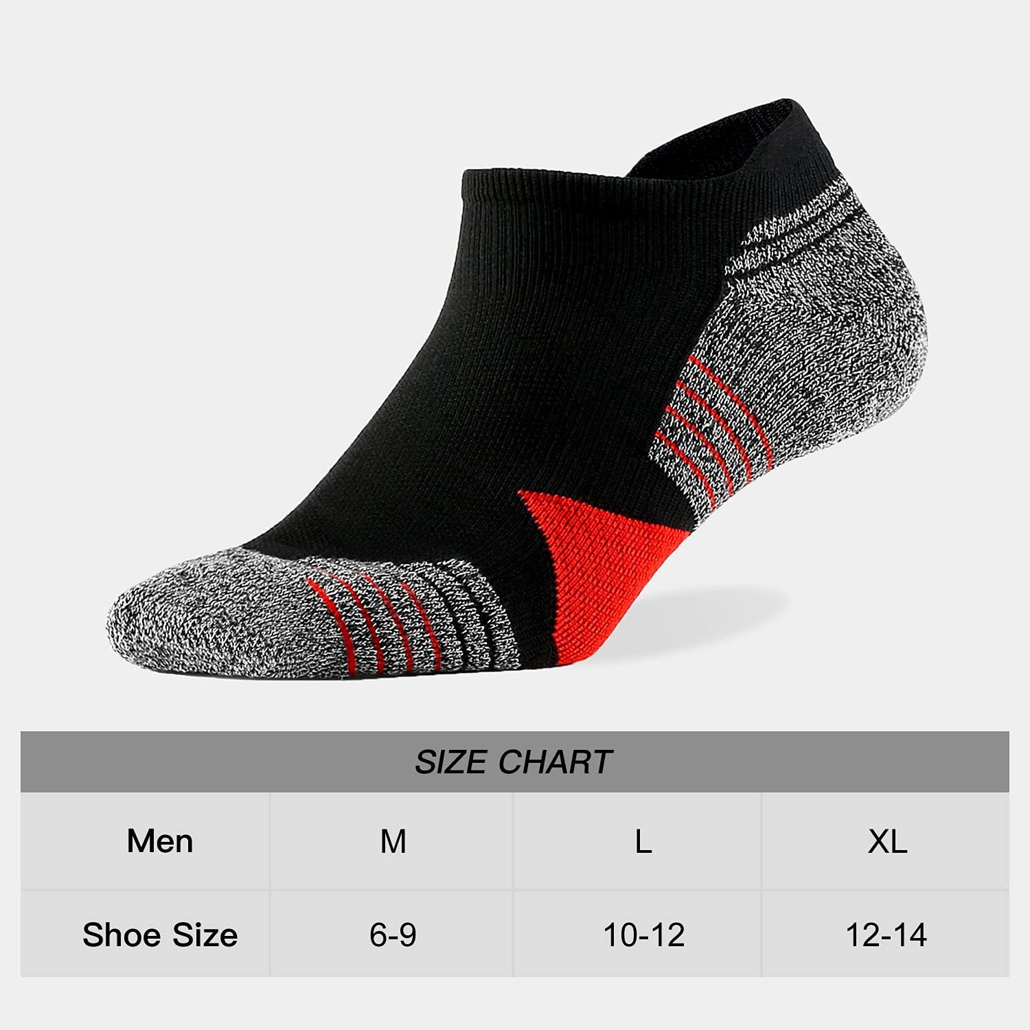 WANDER Men's Athletic Running Socks - 7 Pairs of Thick Cushion Low Cut Ankle Socks | Sizes 6-9, 10-12, 12-14