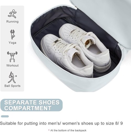 Coofay Gym Backpack for Women - Waterproof Sports Bag with Shoe Compartment | Lightweight Travel Design