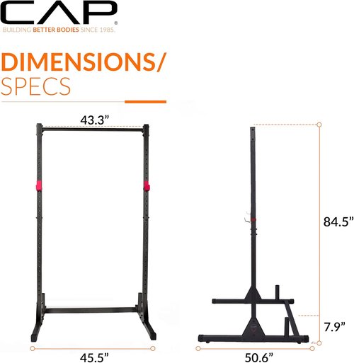 CAP Barbell Power Rack - Heavy-Duty Strength Training Equipment for Home Gym | Adjustable Design