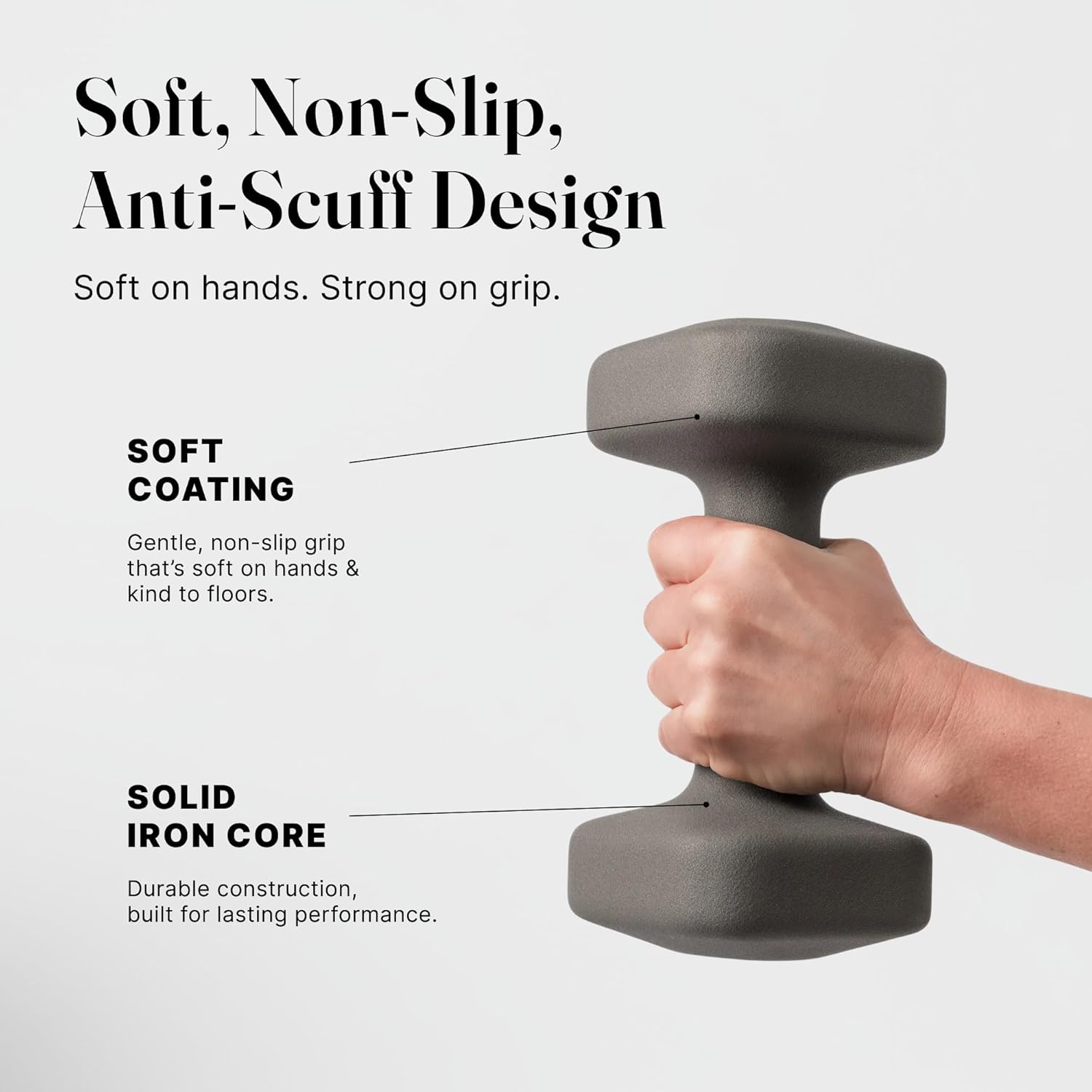WeGym SafeGrip Square Dumbbells - Aesthetic 2+3+5+8LB Starter Set with Sandstone Rack