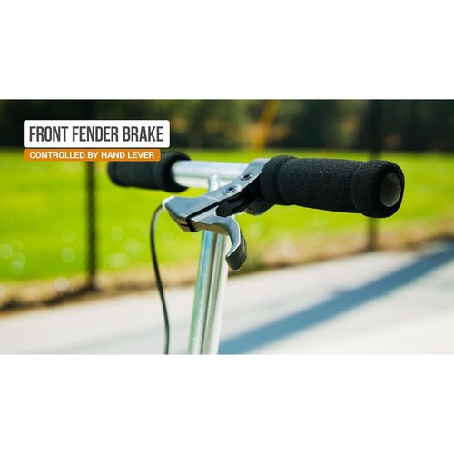 Razor DLX PowerWing Caster Scooter, 3 Urethane Wheels for Taller Riders, Hand Brake, Adjustable Handlebar Height, Folds for Easy Transport & Storage