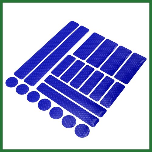 Motoforti 21pcs Blue Reflective Stickers Tape Waterproof Decals for Car Motorcycle Bicycles Trucks Long-Lasting