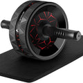 ROMIX Ab Roller Wheel - Wide Design with Extra Thick Knee Mat for Home Gym Fitness | Core Strength Training Equipment
