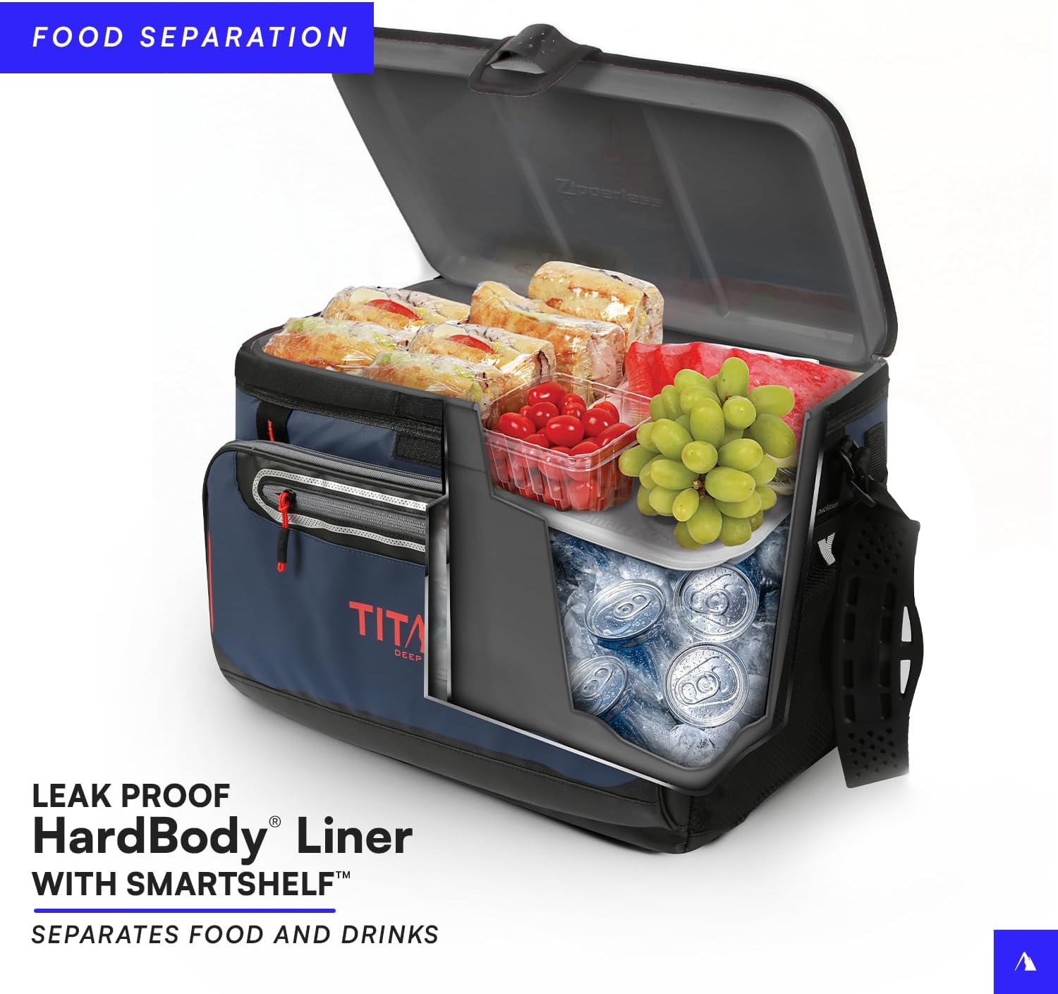 Titan by Arctic Zone Deep Freeze Cooler - Zipperless Hardbody Design with Superior Insulation & SmartShelf