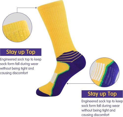 JOYNÉE Men's Athletic Performance Crew Socks - 6 Pack for Running & Training Comfort