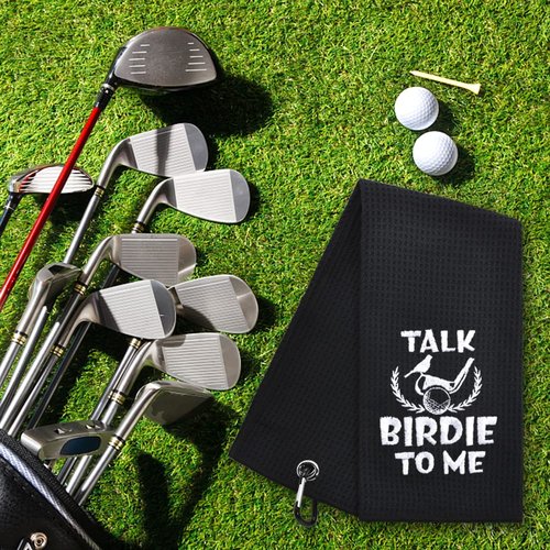 Hafhue Talk Birdie to Me Funny Golf Towel, Golf Gifts for Men Women, Golf Accessories for Men or Women, Birthday Gifts for Golf Fan, Retirement Gift for Men Dad Grandpa