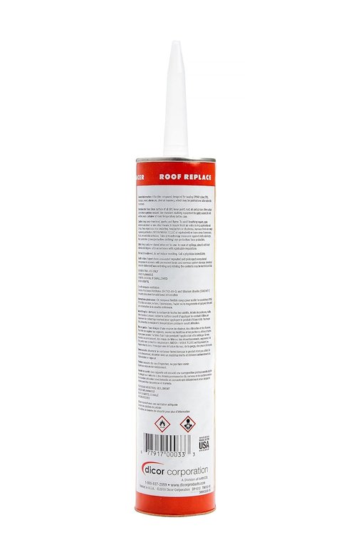 Dicor 501LSW-1 EPDM Self-Leveling Lap Sealant - 10.3 Oz Tube, White | Durable Waterproof Protection