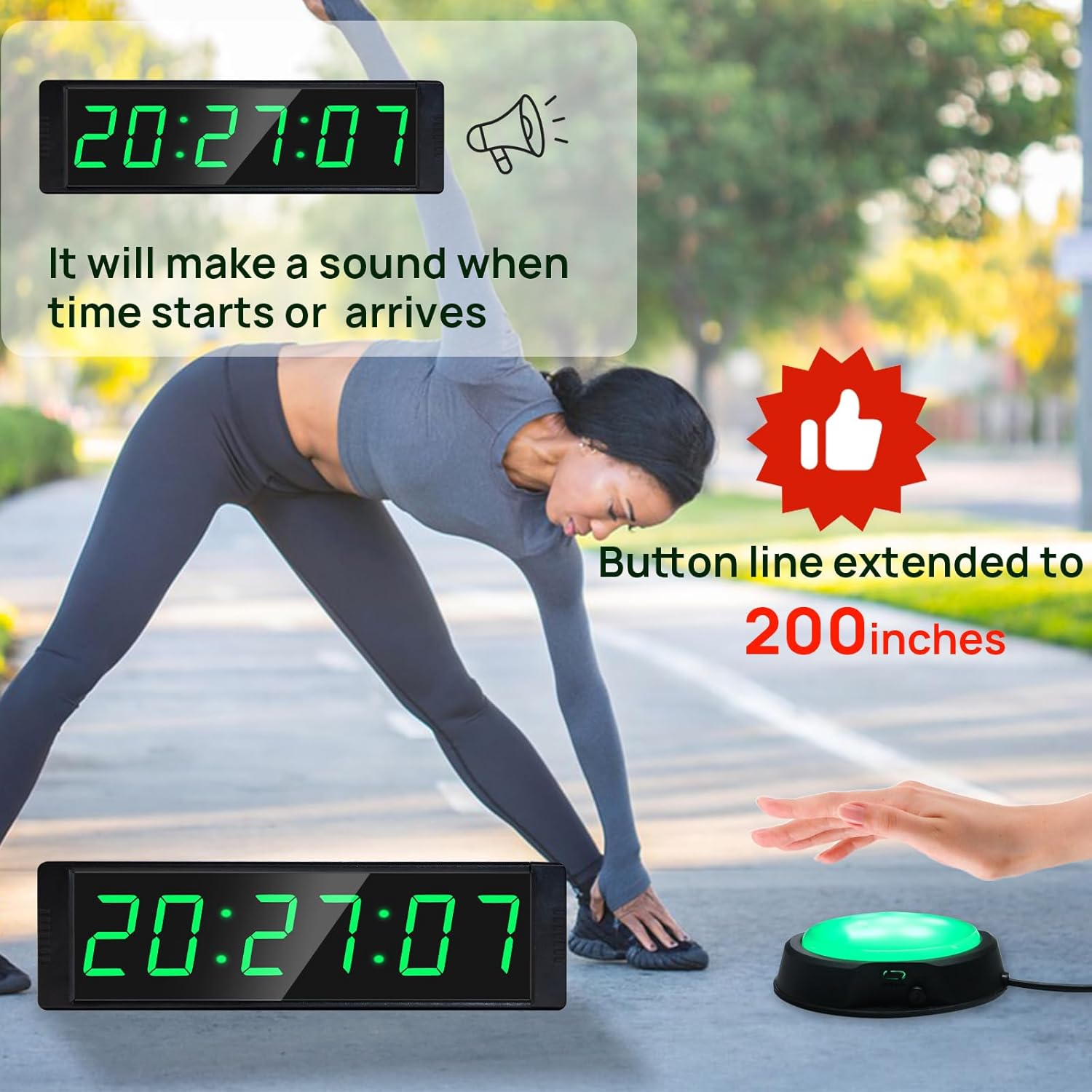 YZ Gym Clock - Digital Workout Timer with Remote | Interval Stopwatch & Countdown, 12/24H Display