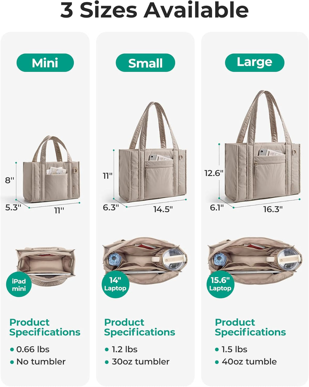 BAGSMART Boxy Tote Bag - Stylish Crossbody with Zipper for Travel, Work & College