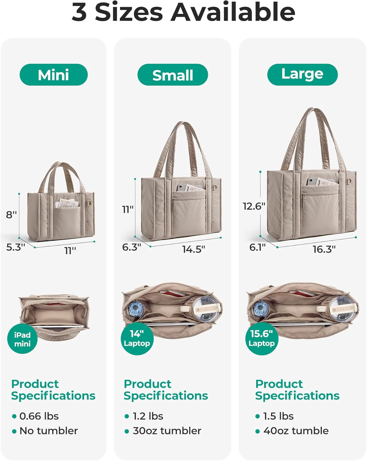 BAGSMART Boxy Tote Bag - Stylish Crossbody with Zipper for Travel, Work & College