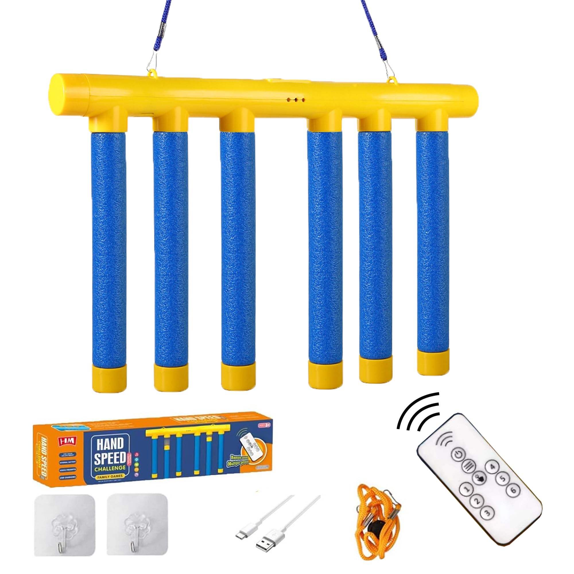 Tendry Reflex Drop Sticks Challenge Game, Hand Eye Coordination Training Toy, Upgrade Remote Control 3 Adjustable Speed