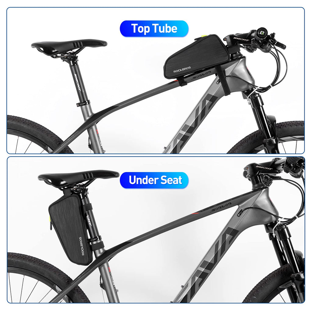 ROCKBROS Top Tube Bike Bag Bike Frame Bag Bicycle Bag Bike Pouch Pack Cycling Accessories for Road Mountain Bike Compatible with iPhone 11 XS Max XR Fit 6.5”