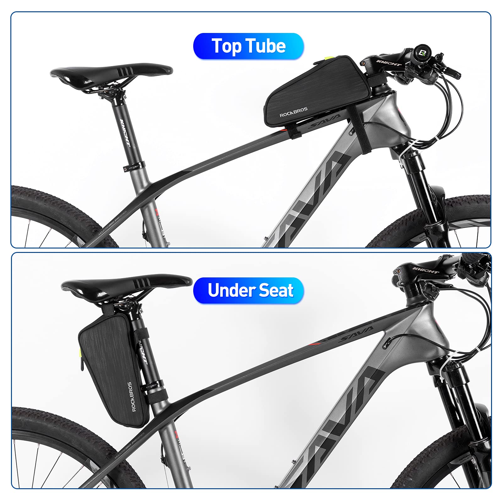 ROCKBROS Top Tube Bike Bag Bike Frame Bag Bicycle Bag Bike Pouch Pack Cycling Accessories for Road Mountain Bike Compatible with iPhone 11 XS Max XR Fit 6.5”
