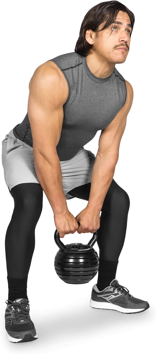 ProsourceFit Adjustable Kettlebell Weight Set - 40 lb Cast Iron for Home Gym Strength Training