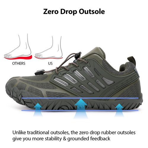 MeXYZ Barefoot Shoes Men Wide Toe Box Zero Drop Minimalist Shoes for Workout Cross-Trainer Walking Hiking Water Weightlifting Grounded Footwear Green