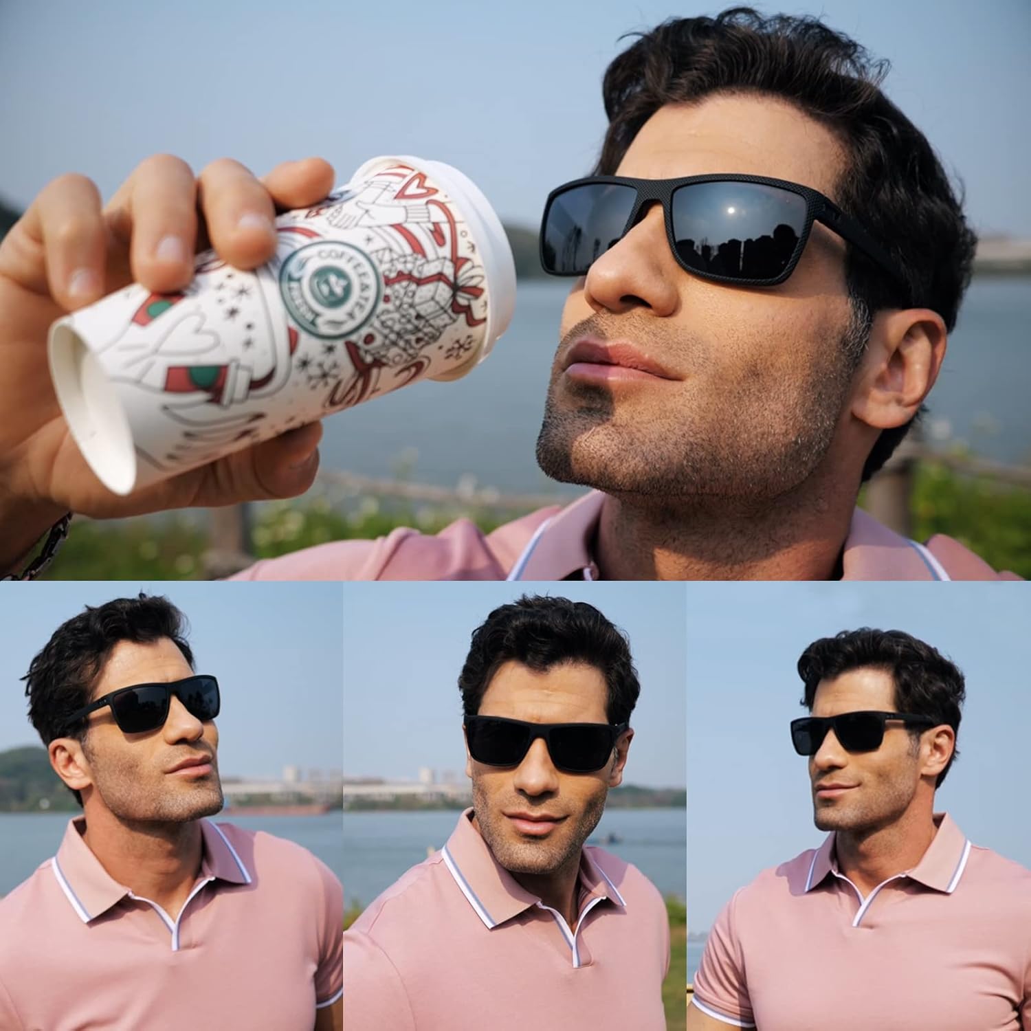 Skiennix Square Polarized Sunglasses - Vintage Style UV Protection | Lightweight Frame for Men