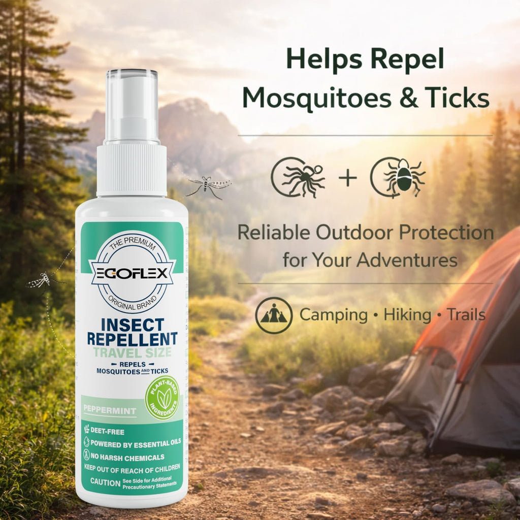 Skiennix Mosquito Repellent Spray - DEET-Free Travel Size Bug Spray | Natural Essential Oils, Peppermint Scent - 3 Fl Oz (3-Pack)