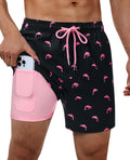 Gleeease Men's Swim Trunks - 5-Inch Quick Dry Compression Liner with Pockets | Fun Beach Design