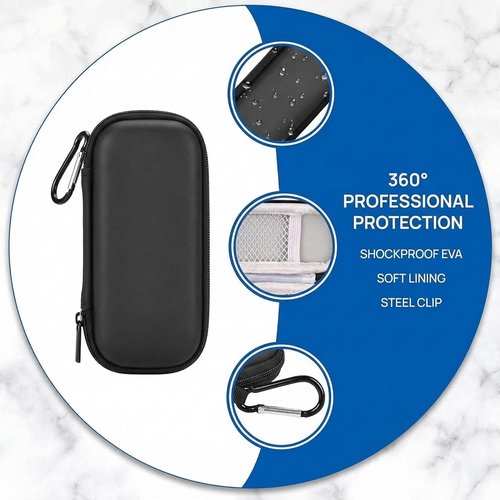 ALKOO Heart Monitor Case - Protective Travel Carrier for KardiaMobile EKG Monitors | Includes Pill Box & Carabiner Clip