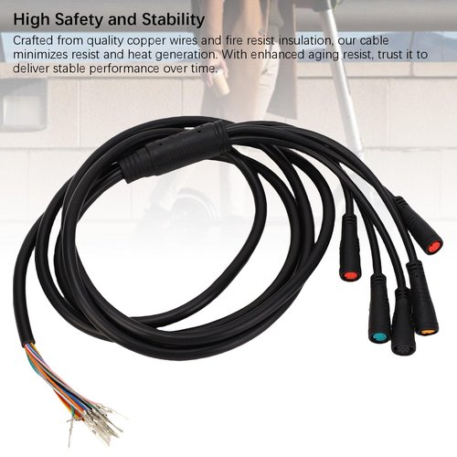 RiToEasysports Electric Scooter Cable, Durable Data Power Wire for Lights Speakers, Scooter Controller Replacement Cable for Commuters Night Riders Urban Travelers