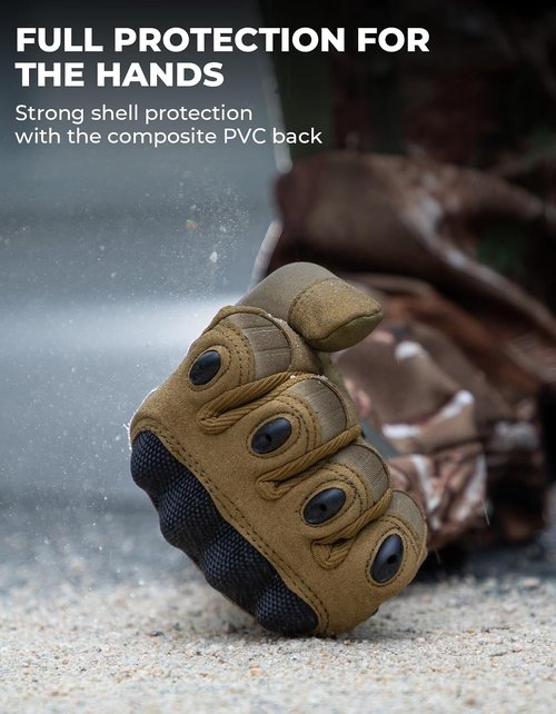 KEMIMOTO Tactical Gloves - Touchscreen Motorcycle Gloves with Hard Shell & Palm Padding | Ideal for Sports, Cycling, Hunting, and More