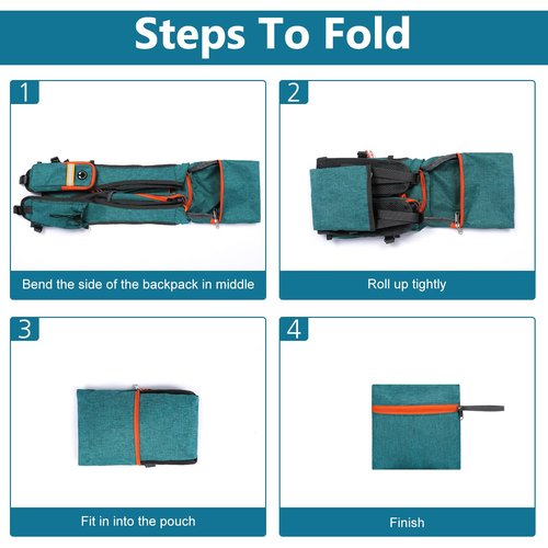 Esup 15L Small Hiking Backpack Foldable Lightweight Travel Day Pack Packable Camping Backpack for Women Men (Green)